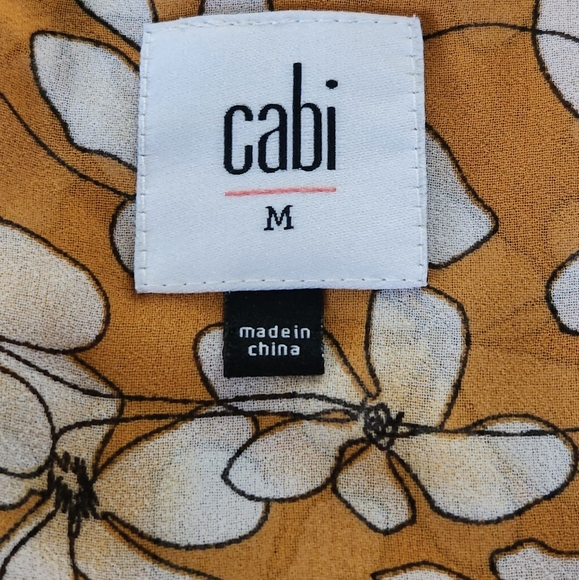 CABI FLORAL SHEER LINED V-NECK FLOWY SUMMER LIGHTWEIGHT BLOUSE SIZE MEDIUM EUC - Picture 6 of 8